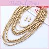 Geometric Multi Layer Gold Beaded Necklace For Women Fashion Trend Spring