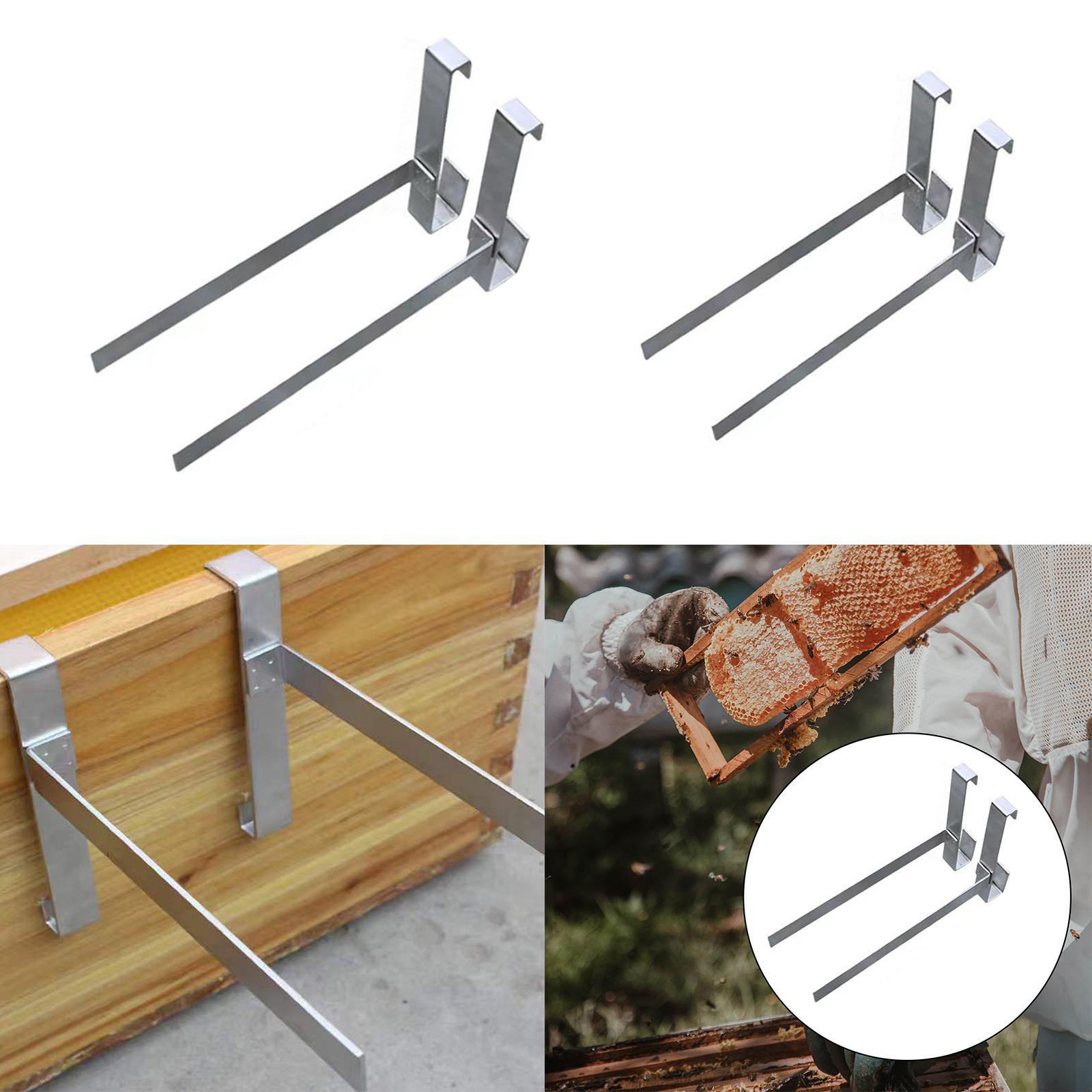2 Pieces Beehive Frame Holder Silver Beehive Frame Perch for Beekeeper Home 24.5cmx11cm
