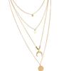 Retro Women Gold Layered Necklaces Personalized Girl Simple Style Long Pendant Chain Bohemian Geometric Choker Set