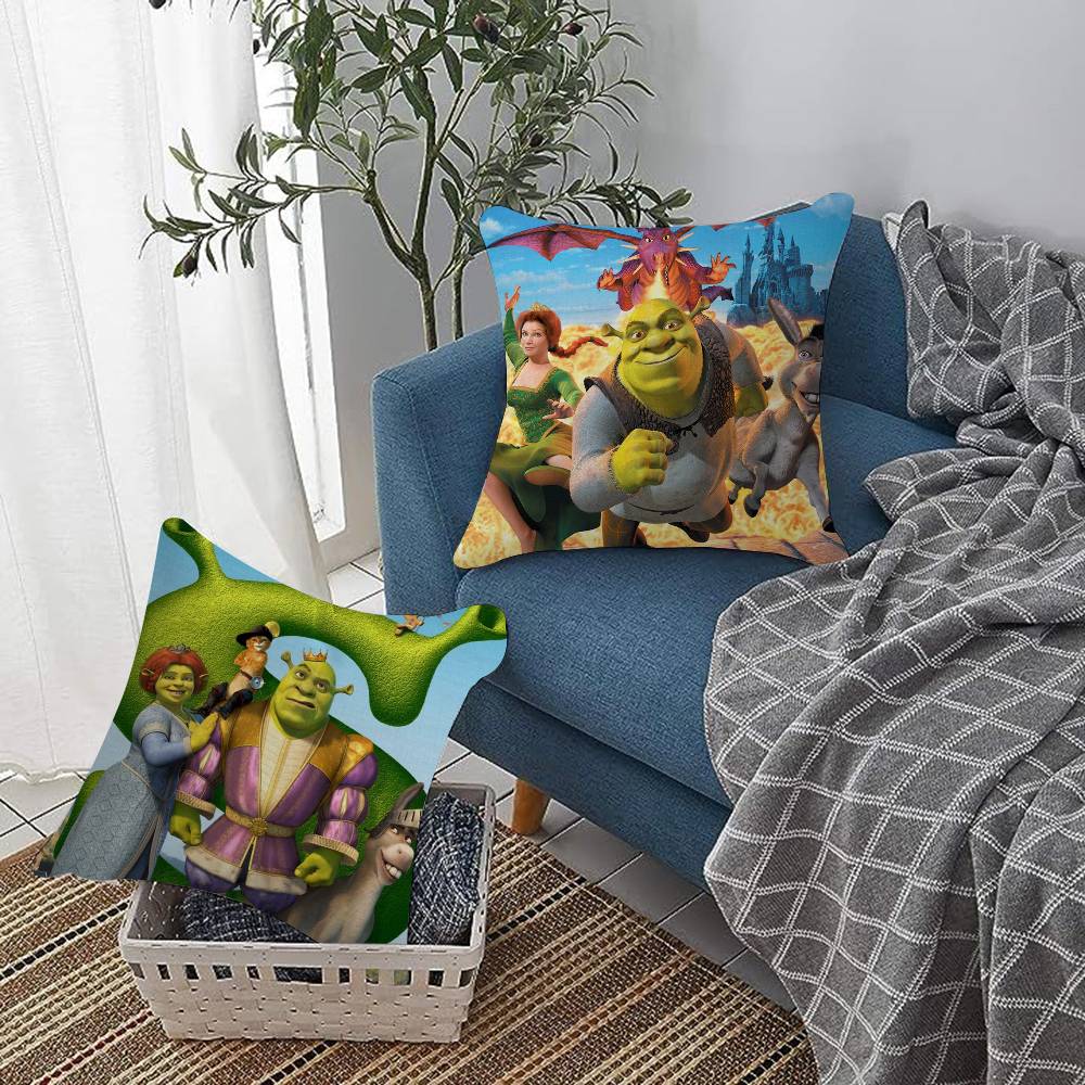 Exquisite Ornaments Unisex Cartoon Shrek Pillow Anime Pillow Sofa Bed Head Pillow Cover Cushion Cover Fashion