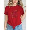 Casual Round-Neck T-Shirt for Women Featuring a Trendy Print, Perfect for Spring And Summer Wear