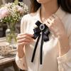 Accessory Rhinestone Women's Bow Tie Adjustable Pearl Pendant Shirt Brooch Elegant Shirts Bow Tie For Shirts