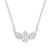 Fashionable Angel Wing Necklace Women's Crown Heart Pendant Clavicle Chain Alloy Geometric Shape Sweet Style