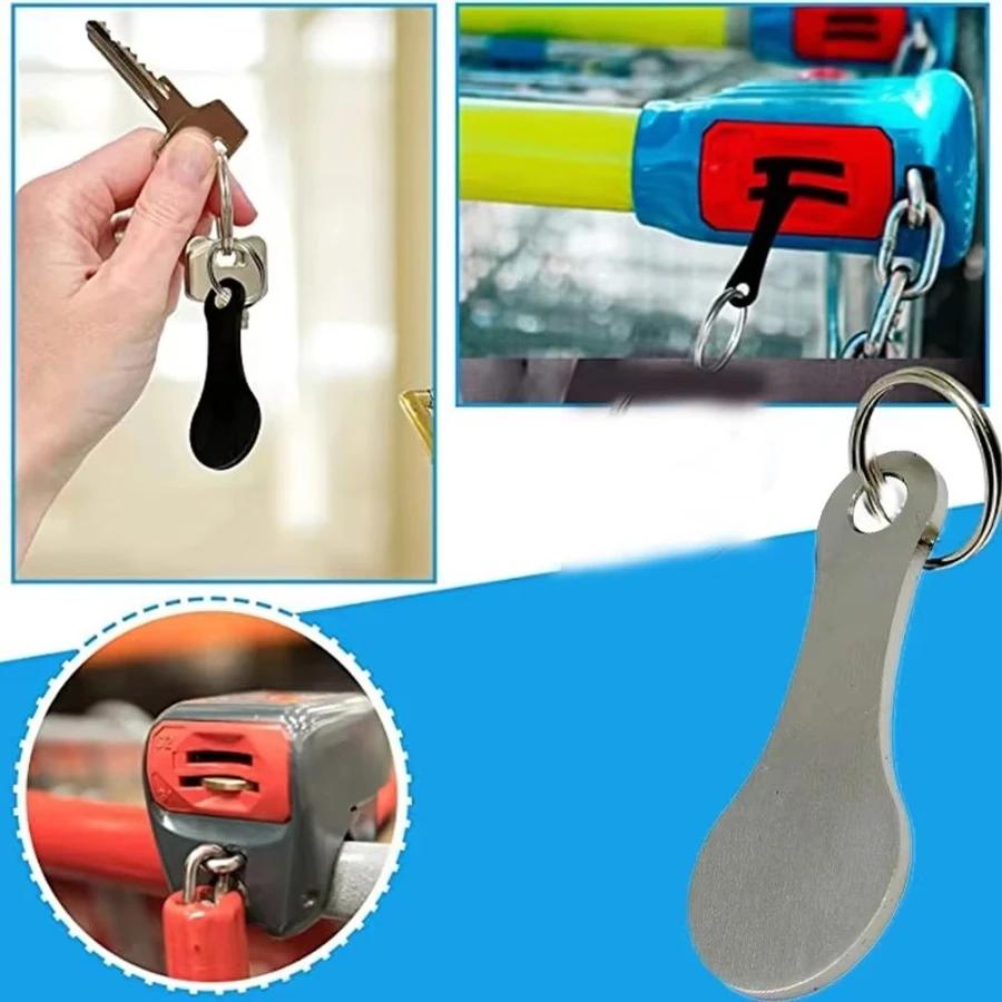 Shopping Cart Token Stainless Steel Hard Portable Key Ring Metallic Keychain For Key Hook Practical Daily Use Accessorie Cart