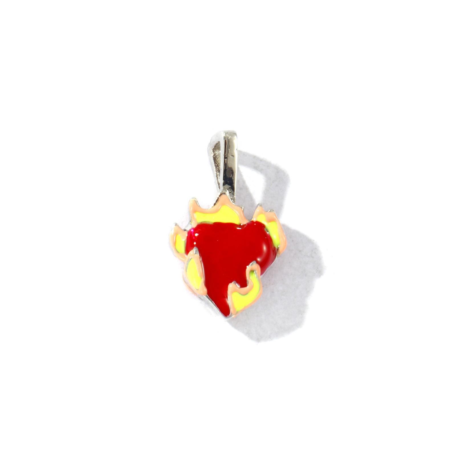 

2 PCs Brass Religious Charms Red Enamel Ex Voto Heart Pendants For DIY Necklace Bracelet Jewelry Making Wholesale 19mm x 12mm