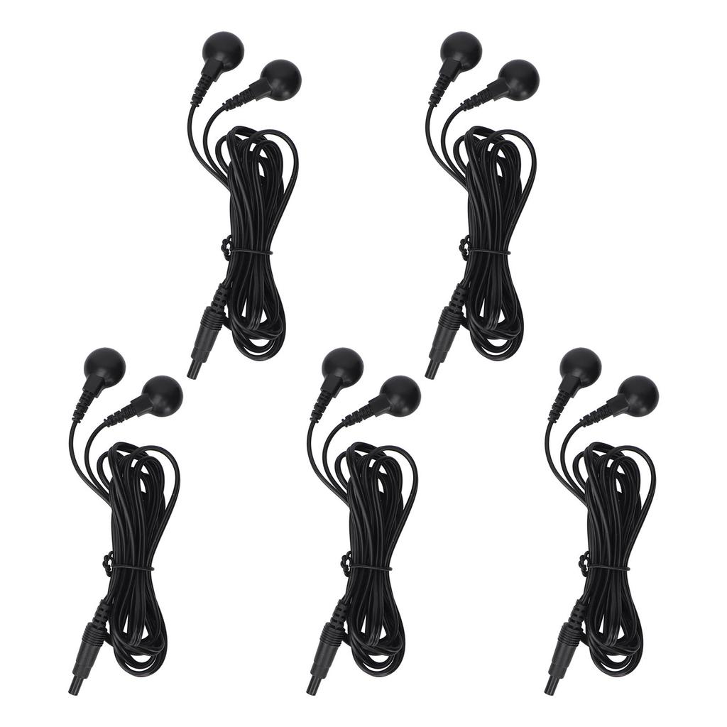 Electrode Wire 2.35mm Plug 2 Snap Connectors Portable TENS Unit Cable for Physiotherapy Machine
