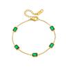 Emerald Zircon Titanium Steel Bracelet: Durable, Elegant 18K Gold for Women - Versatile Spring/Summer Jewelry