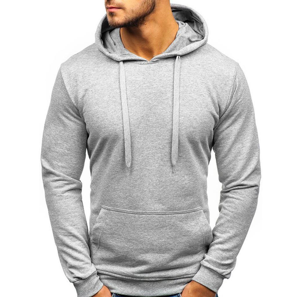 Men's  Big Size  Solid Color  Leisure  Sports  Self-Cultivation  Pullover  Long Sleeves  Hooded Hood  Hoodie