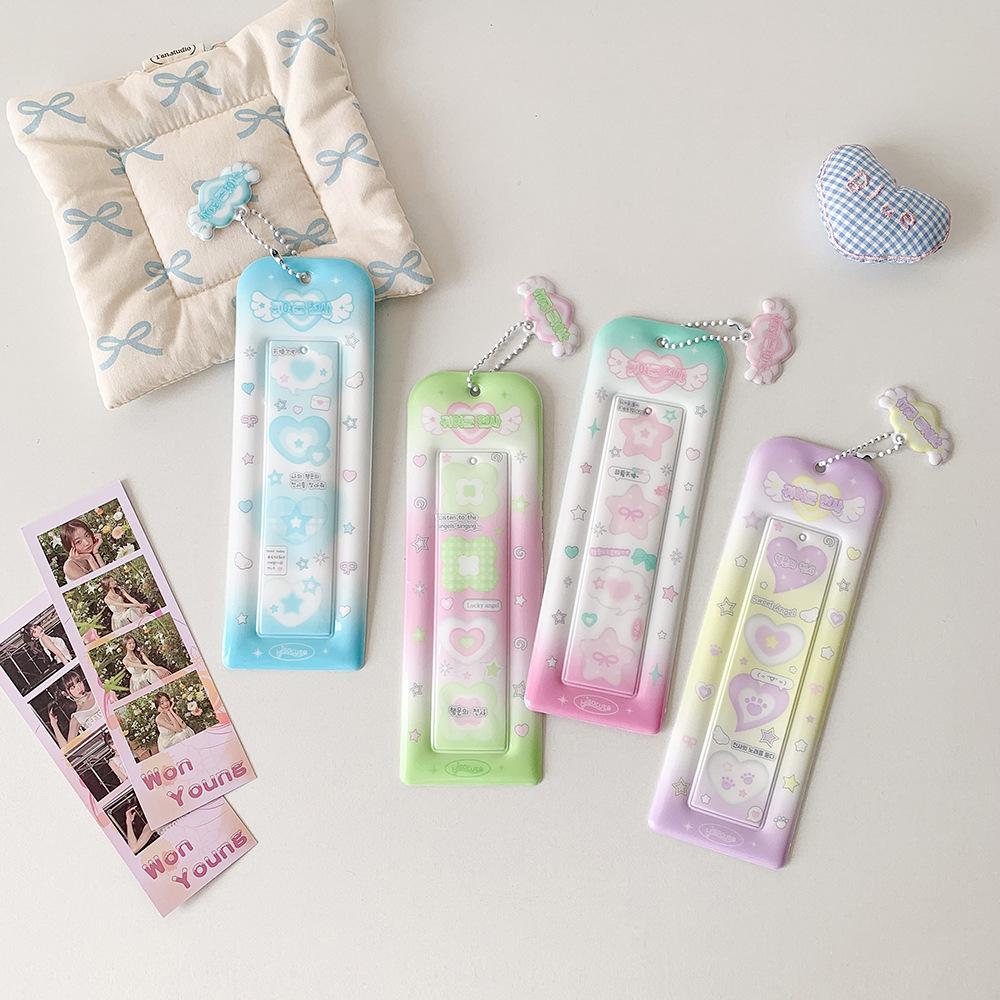 Angel Card Sleeve Blue Pendant Sets Mini Card Storage Cute Card Holder For School Supplies Bookmark Gifts