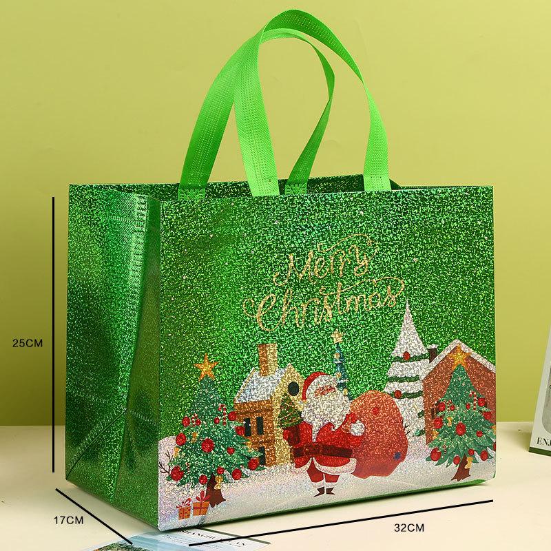 Christmas Gift Bag Non-woven Santa Xmas Tree Tote Bag Large Capacity Shopping Bag Xmas 2026 New Year Candy Gift Packaging Bag