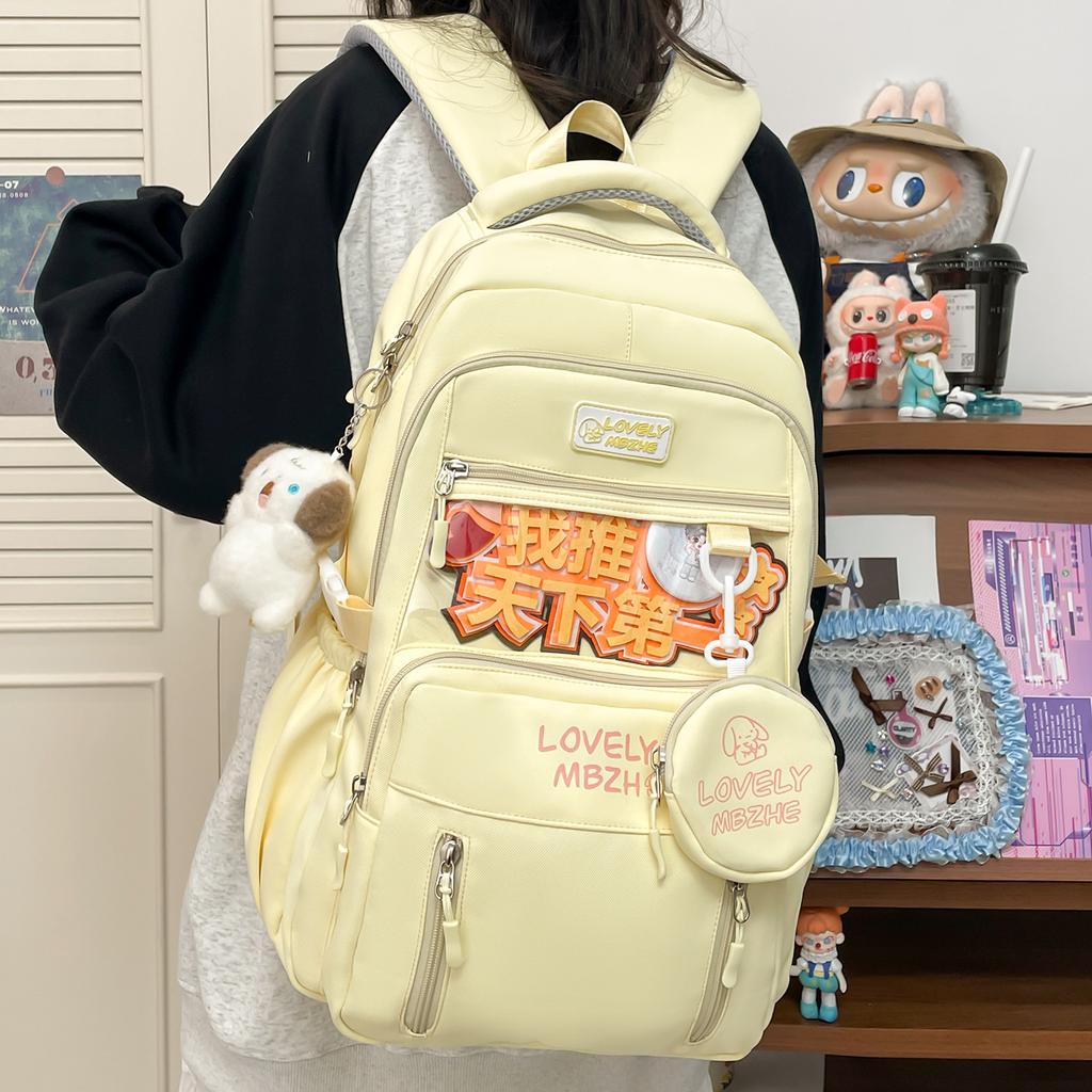 Schoolbag two-dimensional element transparent pain bag ins wind simple junior high school student leisure backpack large capacity Japanese student