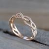 Milangirl Nuovo Anello Geometrico a Spirale con Zirconi Moda Donna Lusso Design Intagliato Anello per Matrimonio Festa