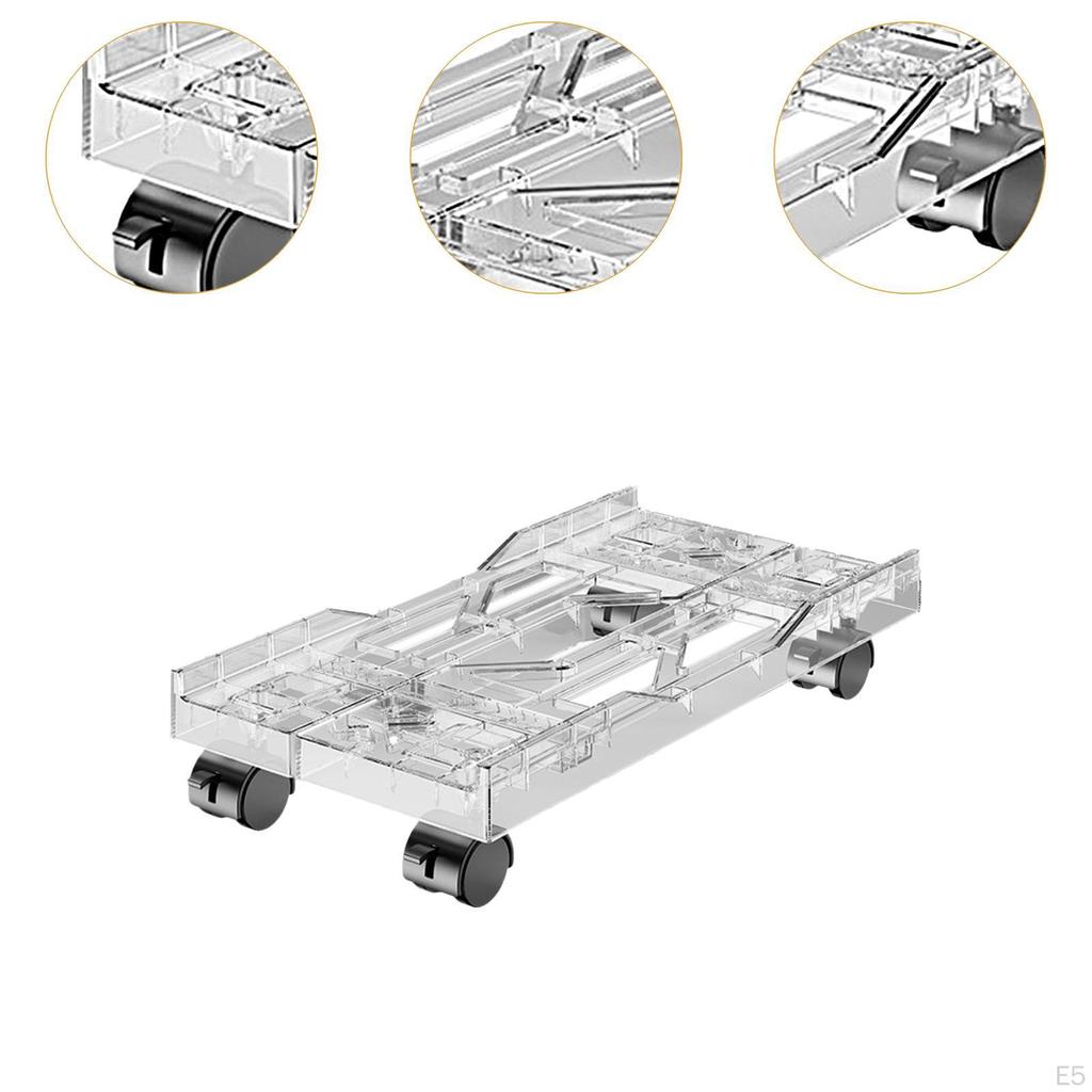 Desktop CPU Rolling Stand Computer Cart Hollow Design Practical Mainframe Bracket