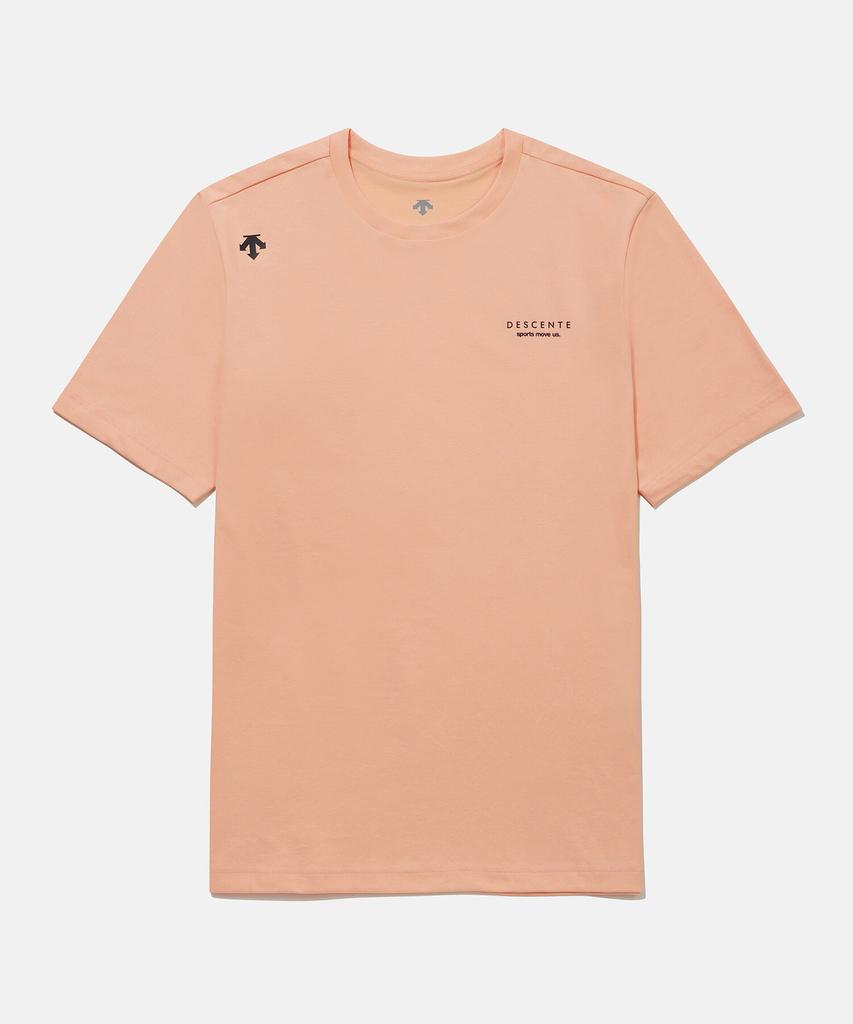DESCENTE Small Wording Cotton Short Sleeve T-Shirt Coral Sr123Uts15 (B Type)