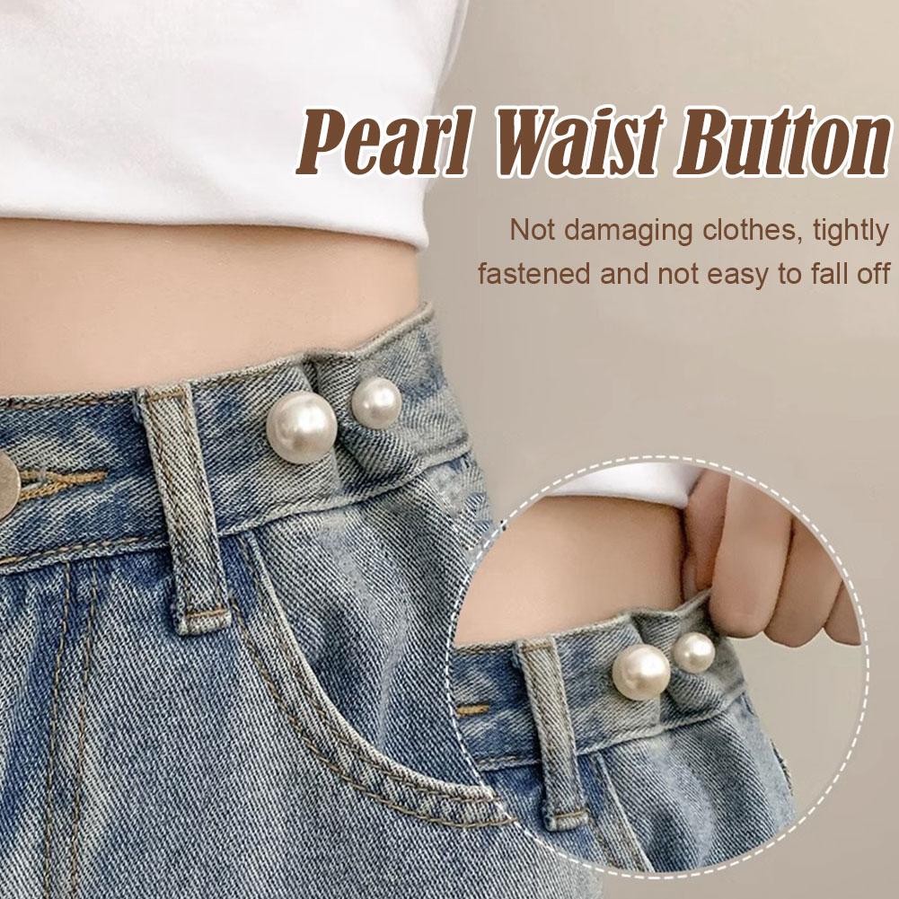 3 SZT. Klamra Ściągająca Pas Stopowe Broszki Przypinki Klips Sztuczna Perła Regulowane Guziki Przypinki Spódnice Dżinsy Guziki Dodatki Odzieżowe