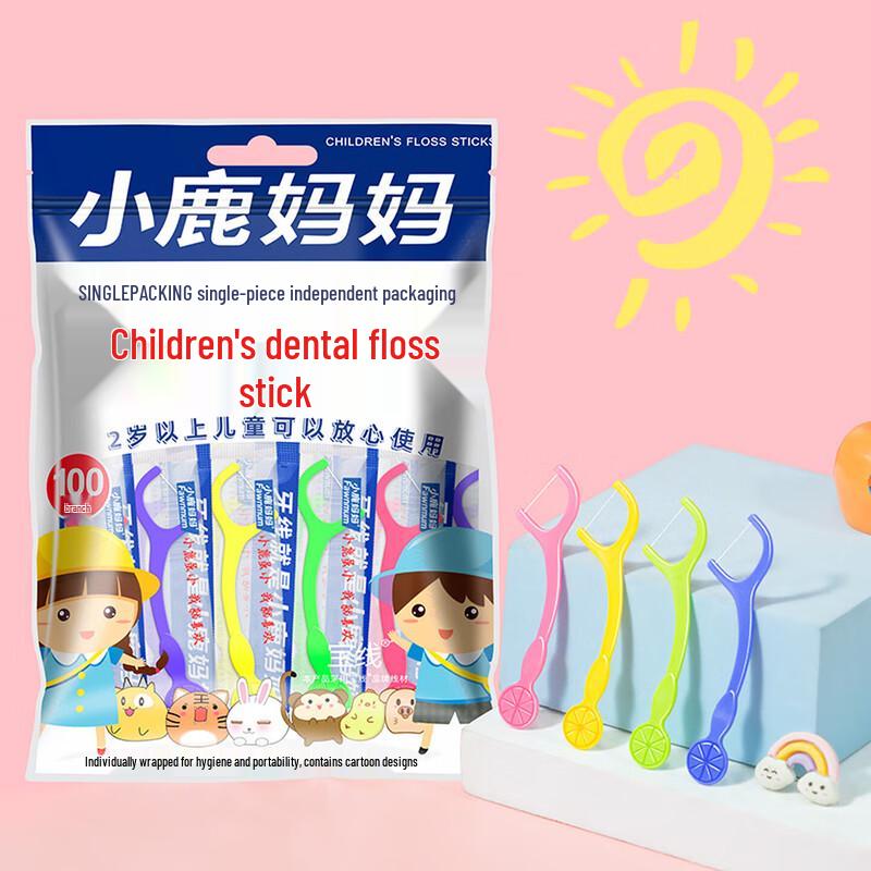 Little Deer Mama Kids Fruit Flavor Dental Floss Picks