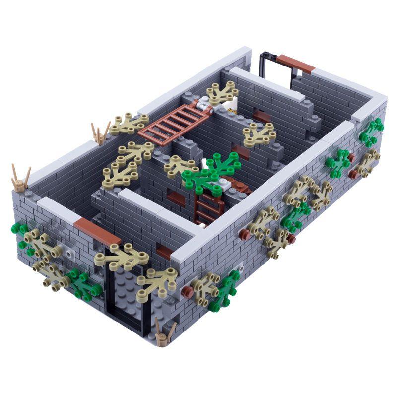 Non-Toxic Moc Military Battlefield Scenery Building Blocks - Tactical Gear Storage/Jail Base/Woodland Scene Diy Bricks Kit For Hobbyists