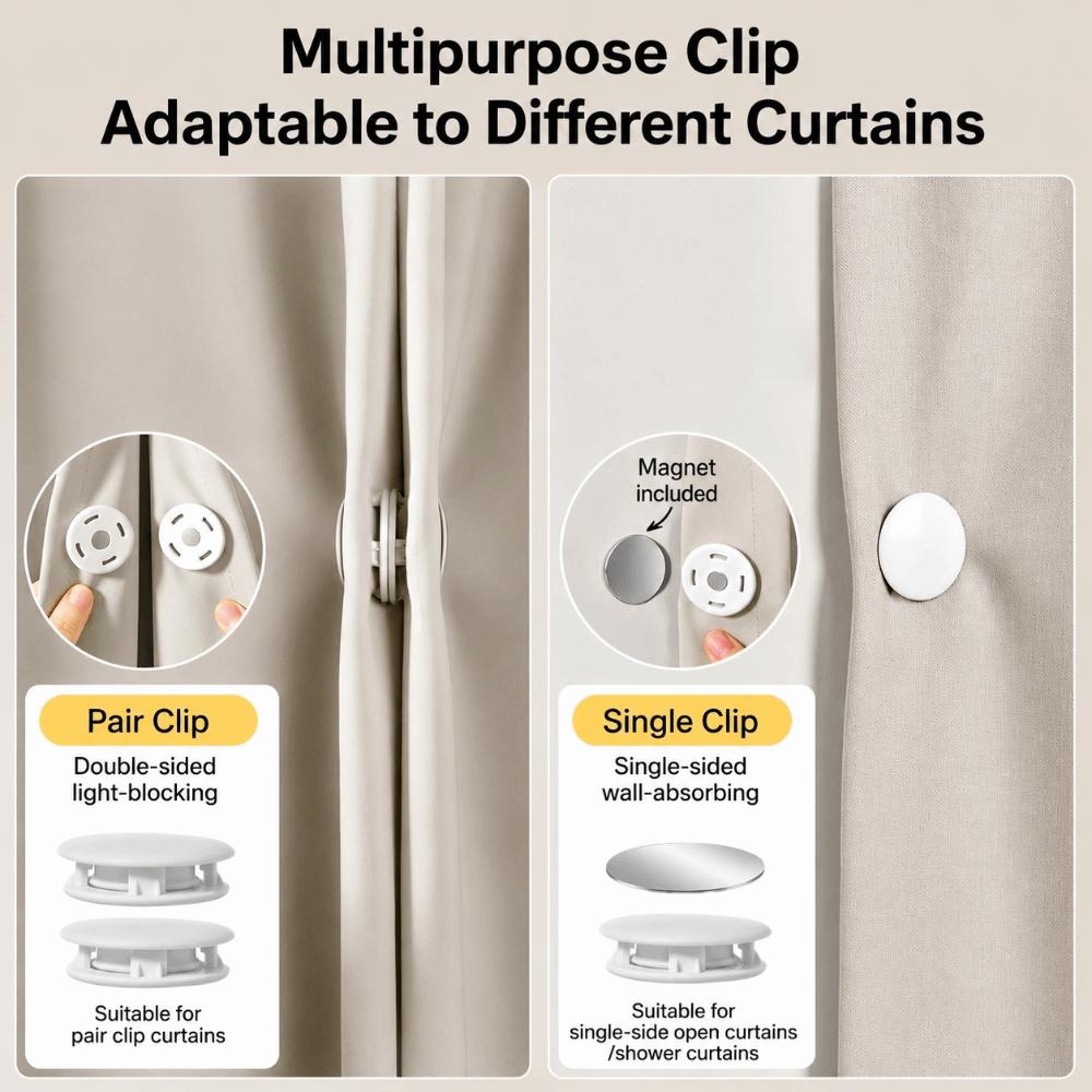 ABS Curtain Light Blocking Fasteners No Drill Curtain Fixer  Bedroom Dorm Shower Curtain