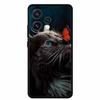 For Oppo Reno15 5G Case 6.59" Cute Cat Balck Edge Soft Silicone Wolf Phone Back Cover For Oppo Reno 15c 5G Protective Lion Funda