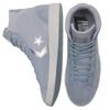 Converse Cons Pro Leather Non-slip and Abrasion Resistant High-Top Board Shoes Unisex Gray Blue Silver