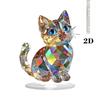 Acrylic Decorative Sign Cat Colorful 2D Flat Print Cute Elephant Ornament Crystal Art Home Decor Figurine Table Ornament Gifts