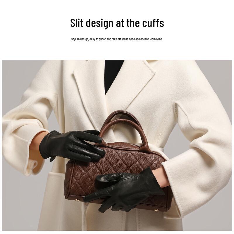 Zibao Women's Genuine Goatskin Touchscreen Gloves