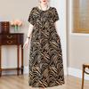 Abiti eleganti taglie forti per donna Abito lungo vintage a maniche corte allentato casual