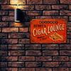 1 Pc Personalized Metal Cigar Lounge Sign - 8x12 Inch Custom Name Aluminum Sculpture | Gift & Decor for Man Cave, Pub