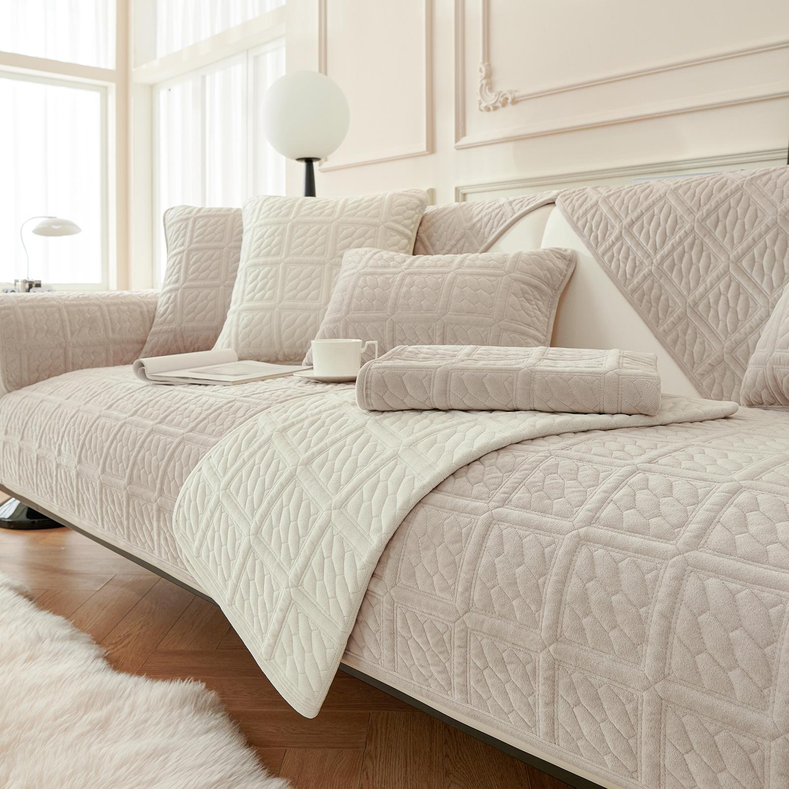 

Подушка для дивана из хлопка Подушка для сиденья Нескользящий чехол для дивана Универсальная подушка для дивана 70x70 хаки