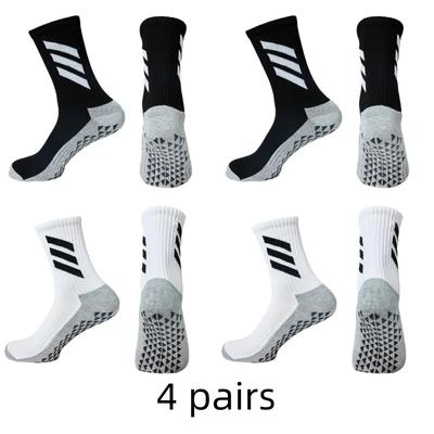 Men's Football Socks Thickened Towel Bottom Anti-Odor Non-Slip Sports Socks Comfortable Breathable Soccer Crew Socks 4 Pairs