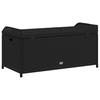Storage Bench Black 100x50x52 Cm Poly Rattan Acacia Wood