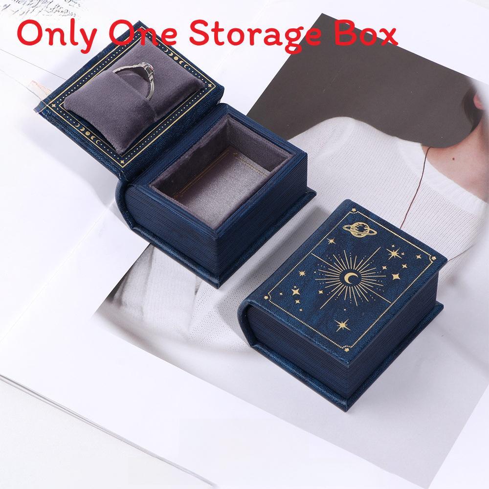 Creative Pu Leather Book Style Ring Box With Flip Cover For Jewelry Packaging