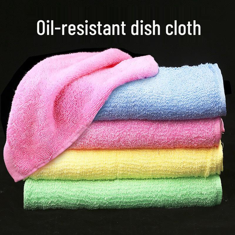 Non-Stick Oil Remover Wood Fiber Dishcloth: Absorbent, Easy-Clean Scouring Pad for Kitchens