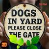Metal Dog Yard Warning Sign Round Pet Safety Decor for Home Cafe Gate
