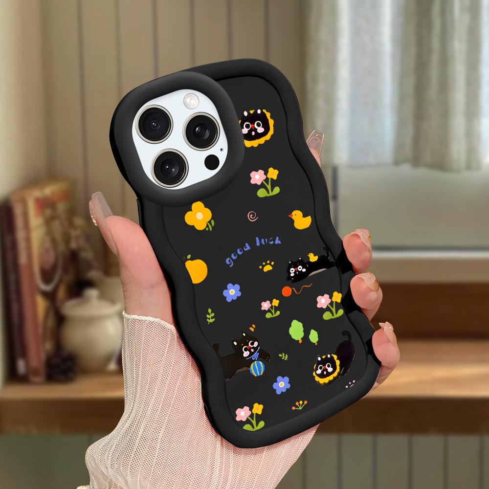 Big Wave Edge Soft Silicone Material Macaron Phone Case Shockproof Protective Rubber Casing for iPhone Samsung Huawei Honor Xiaomi Redmi OnePlus Moto