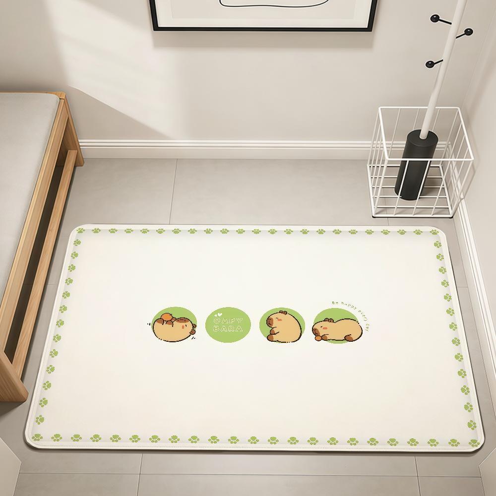 

cartoon Capybara Cute animal minimalist Home Bed Rug Kitchen Bath Floor Mat Hallway Balcony Carpet Entrance Doormat hogar Decor 40cm x 60cm