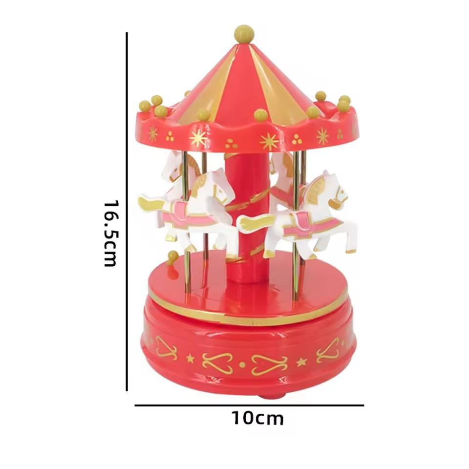 

Carrossel caixa de música bolo ornamento decorativo presente aniversário do bebê brinquedos romântico ornamento desktop natal de