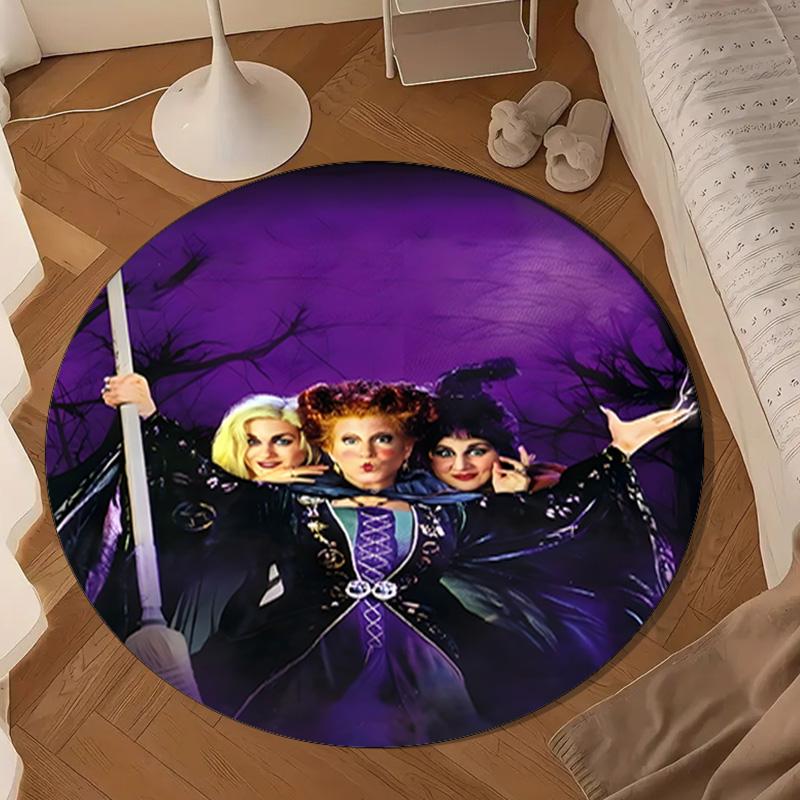 Hocus Witch Halloween Magic Round Rug for Livingroom,Bedroom, Palyroom, Chair Rug, Area Rug, Circle Carpet, Large Size Fan Christmas Gift