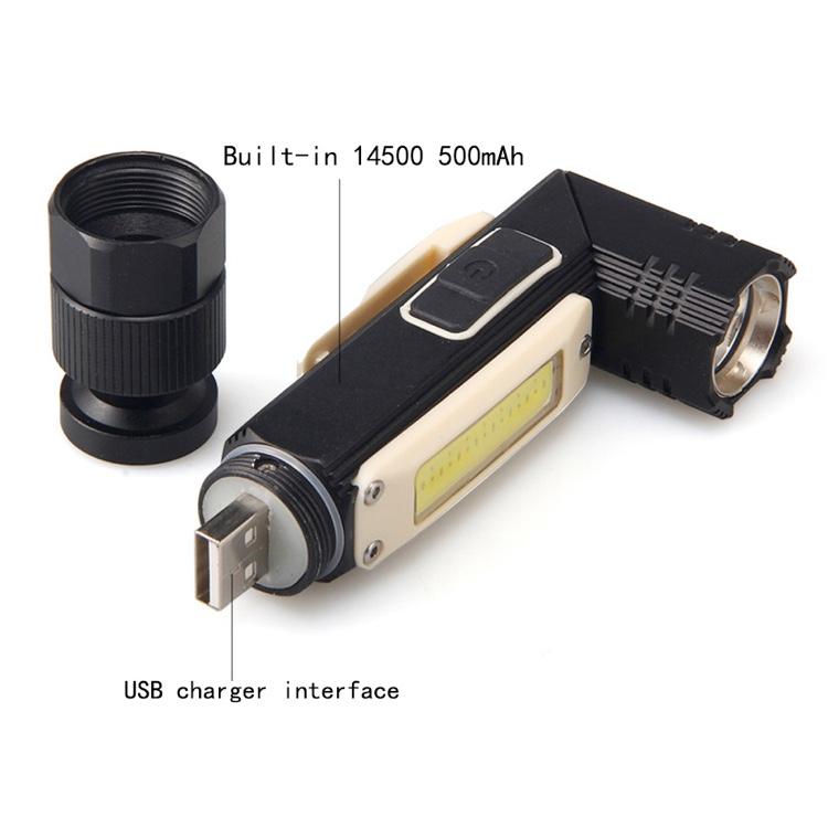 Multifunctional Corner LED Flashlight Folding COB Work Light Magnetic Suction Charging Cold White Maintenance Headlight Use