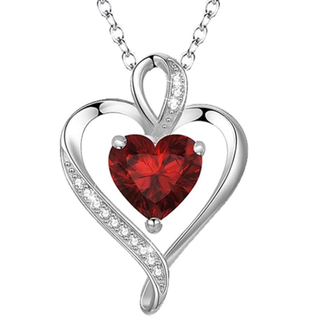 520 Valentine Gift For Women Zircon Heart Pendant Clavicle Chain Exquisite Love Necklace Jewelry