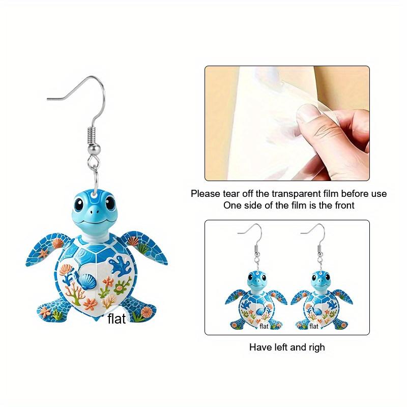 Y2K Colorful Turtle Acrylic Earrings For Women Chic Fashion Earrings Novelty Earrings Summer Vacation Casual Earrings