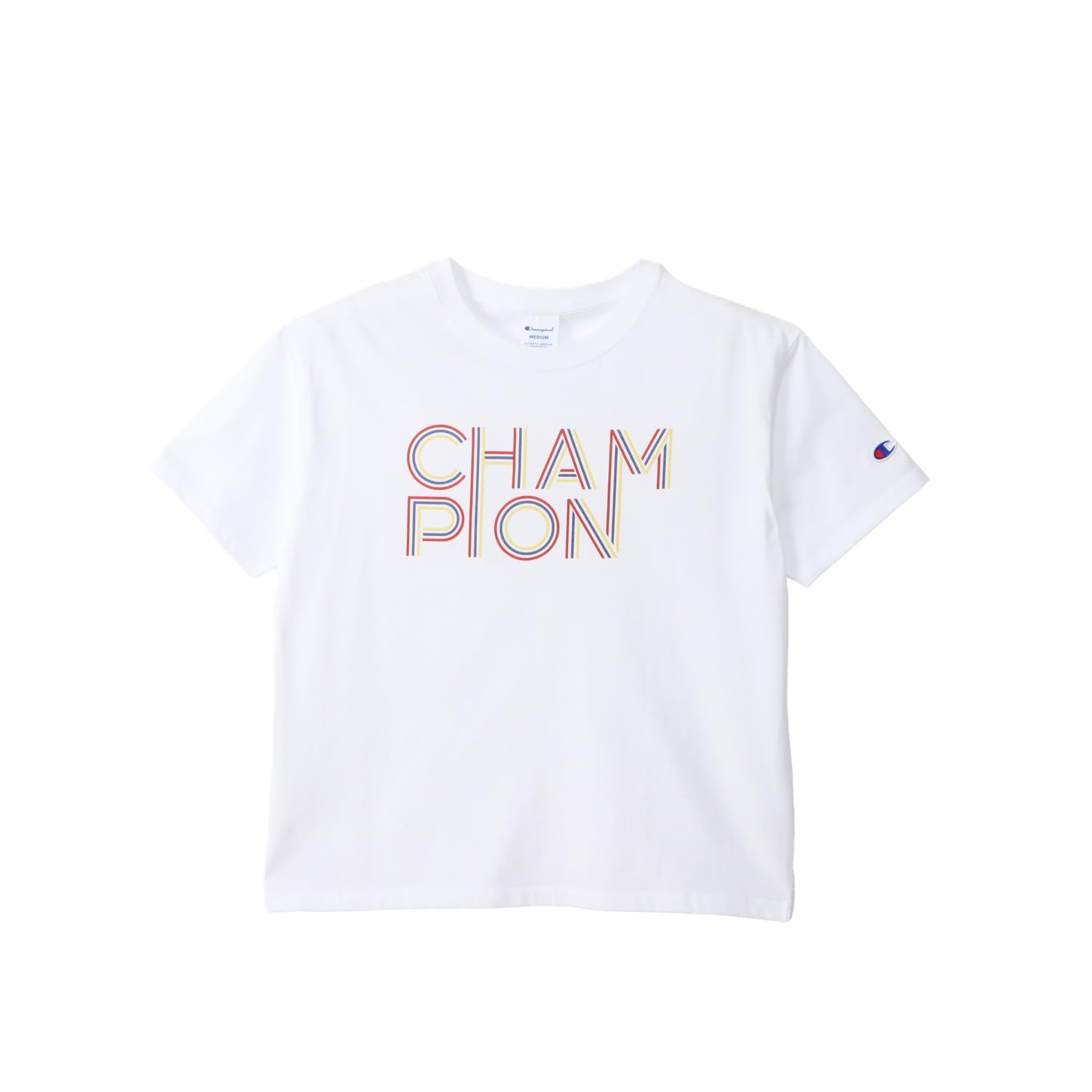 

Champion Basic Short Sleeve Cotton USA RelaxFit Graphic Logo Crew Women s T-Shirt, White, 100% Print, Neck, CW-B326 белый