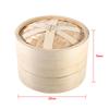 2 Tiers Bamboo Steamer Basket Chinese Natural Rice Cooking Food Cooker With Lid New(22cm)