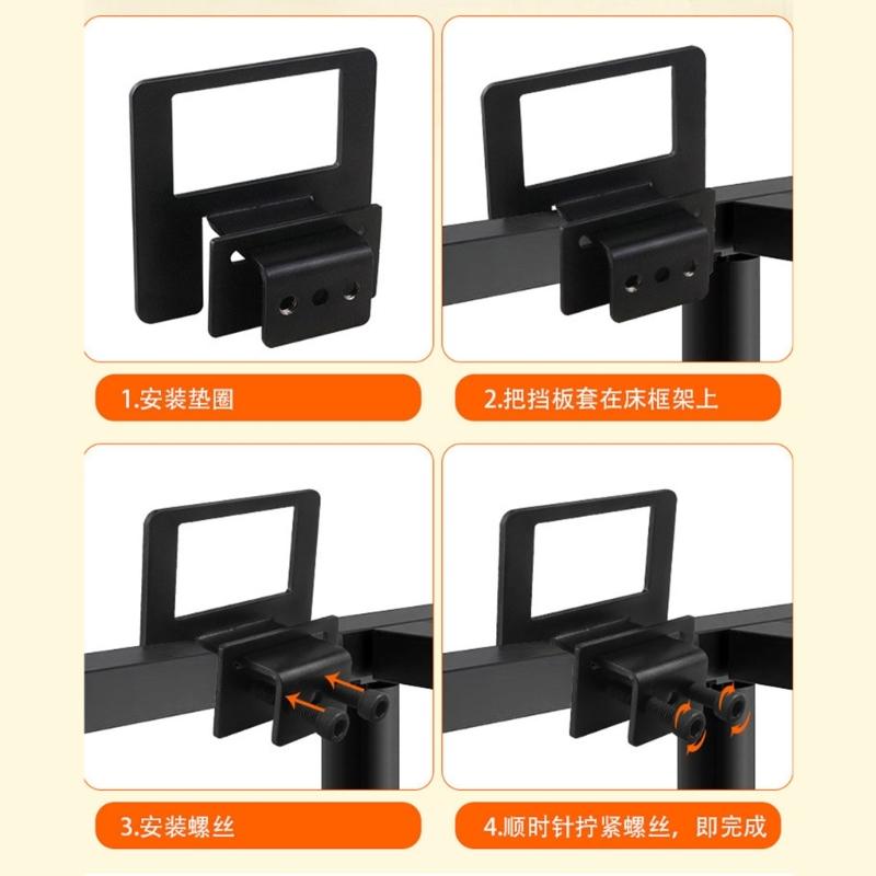 Not Shifts Bed Frame Brackets Strong Metal Plates Mattress Anchors Hardware for Permanent Mattress Positioning