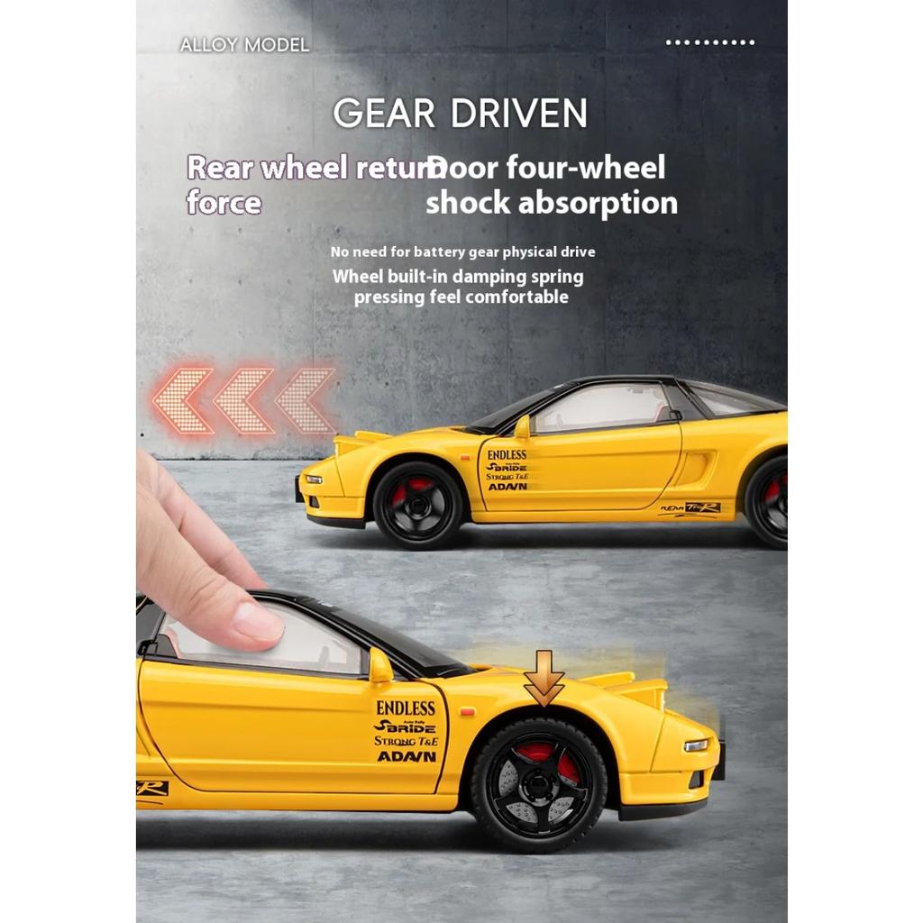 1/22 Honda Cool NA1 Alloy Model, Cool Sound and Light, Exquisite Desktop Ornaments, The Best Collection for Car Model Enthusiasts