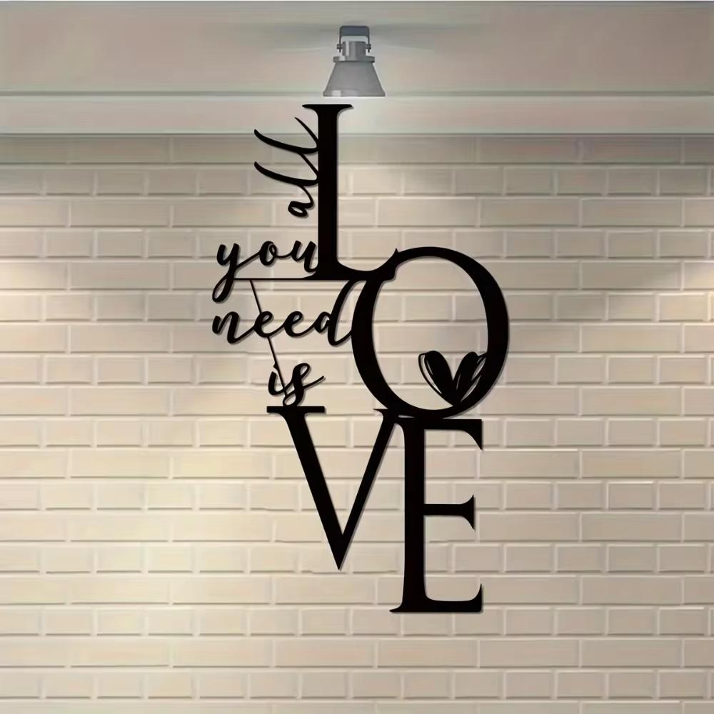 1pc All You Need Is Love Metal Wall Art Decor - A Perfect Valentine's Day Gift. Express Your Love with This Charming Decor.