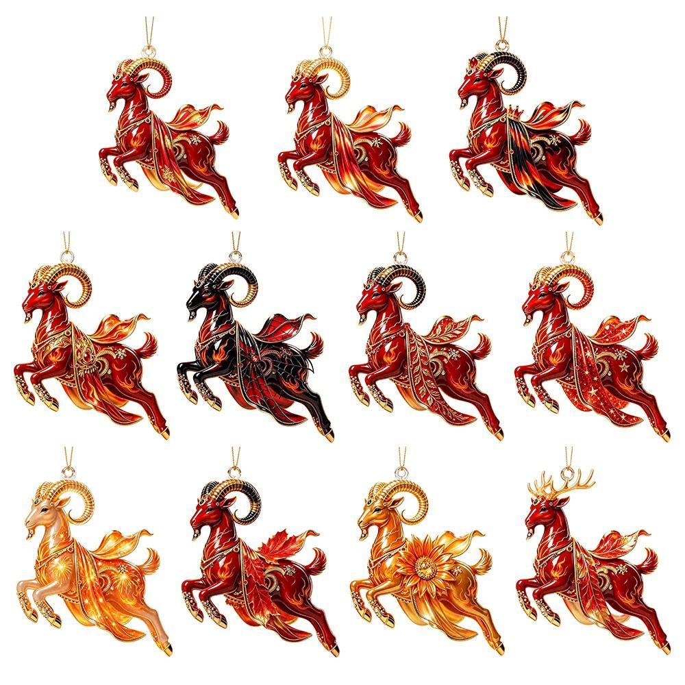 Galloping Goat Goat Hanging Ornament Shining Animal Hanging Decoration  Christmas Tree Ornament