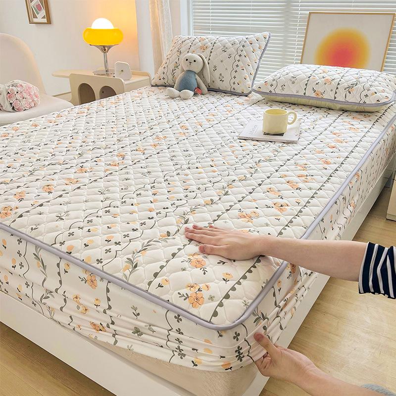 Class A Antibacterial Padded Mattress Three-piece Set, Thickened Washed Cotton Mattress Cover Mattress Plus Cotton Simmons Non-slip Protective Cover
