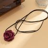 Retro Flower Women Choker Necklace Solid Color Elegant Lace Up Adjustable Strappy Collar Necklace Party Supplies