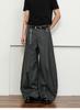 High sense deconstruction design grey scimitar casual pants for men and women spring and autumn drooping feeling commuting loose wide-legged men